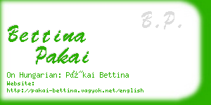 bettina pakai business card